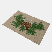 Paillasson Custom Happy Holidays Faux Jute Burlap Motif (Incliné)