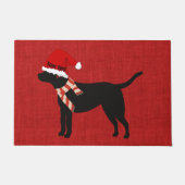 Paillasson Custom Trendy mignon chien drôle noir labrador rou (Devant)