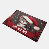 Paillasson Customisé drôle Noël Mischievous Tabby Chat (Incliné)