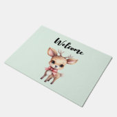 Paillasson Cute Baby Deer Cartoon Illustration Welcome (Incliné)