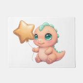 Paillasson Cute Baby Dinosaur Holding Star Balloon (Devant)