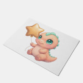 Paillasson Cute Baby Dinosaur Holding Star Balloon (Incliné)