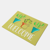 Paillasson Cute cactus thème du désert mat accueil (Incliné)