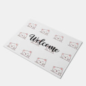 Paillasson Cute Cat Peeking Welcome (Incliné)