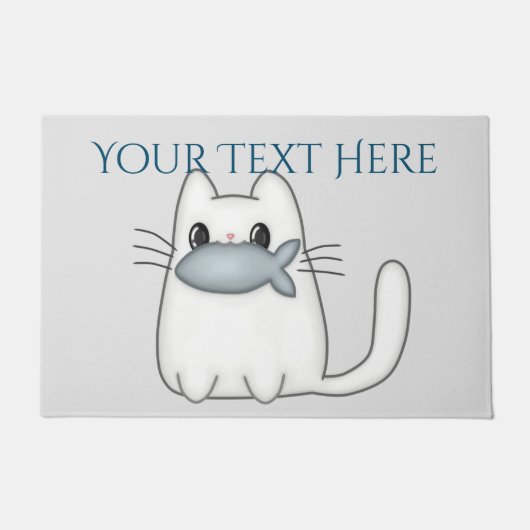 Paillasson Cute chat avec poisson Prix (Devant)