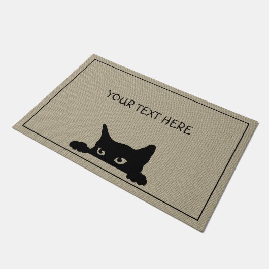 Paillasson Cute Chat Noir Custom Halloween mat (Incliné)