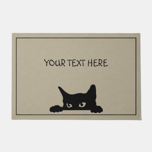 Paillasson Cute Chat Noir Custom Halloween mat (Devant)
