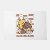 Paillasson Cute Chat Riding Chocolat Lait Carton Kawaii Art (Devant)
