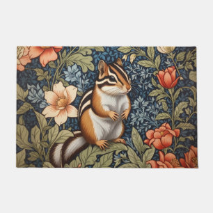 Paillasson Cute Chipmunk William Morris Inspiré Floral