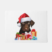 Paillasson Cute Chocolat Lab Puppy Santa Hat Fun Image Chris (Devant)