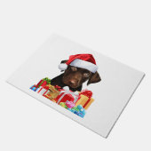 Paillasson Cute Chocolat Lab Puppy Santa Hat Fun Image Chris (Incliné)