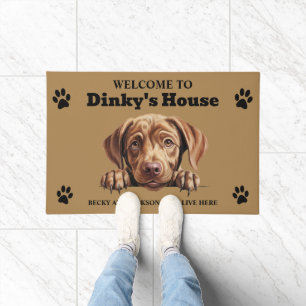 Paillasson Cute Chocolat Labrador Retriever Photo