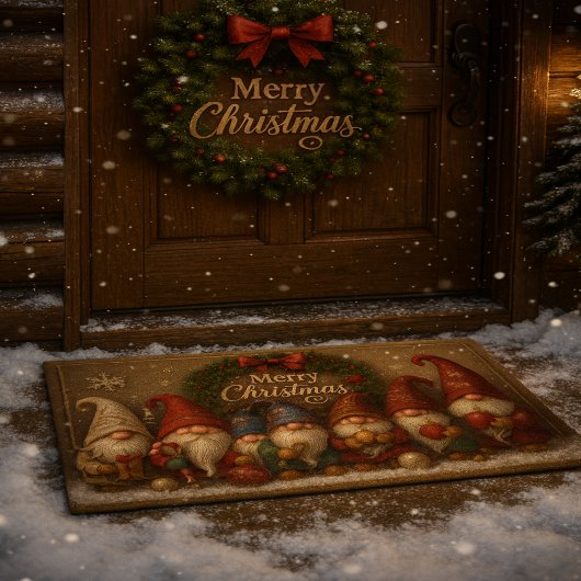 Paillasson Cute Christmas Gnomes Merry Doormat