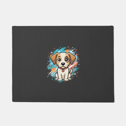 Paillasson Cute Dog Paint Splash Vector Art_1 (Devant)