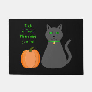 Paillasson Cute Halloween Chat et Citrouille drôle Personnali