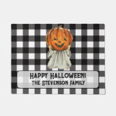 Paillasson Cute Halloween Citrouille Fantôme Nom de famille P (Devant)