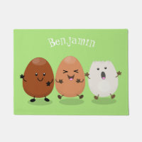 Cute kawaii oeufs humoristique dessin animé