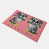 Paillasson Cute Little Elephants - Bienvenue - (Incliné)