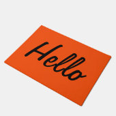 Paillasson Cute orange et noire | Hello Doormat (Incliné)