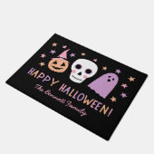 Paillasson Cute Pastel Crâne Happy Halloween Nom Porte mat (Incliné)