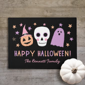 Paillasson Cute Pastel Crâne Happy Halloween Nom Porte mat