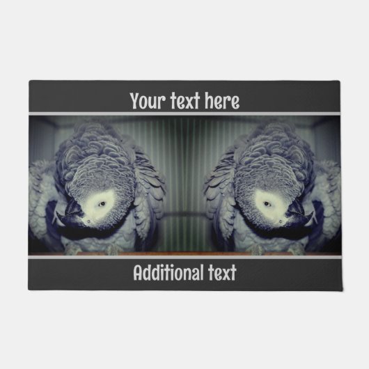 Paillasson Cute perroquet gris africain Personnalisé (Devant)