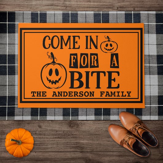 Paillasson Cute Pumpkins & "Come In for a Bite" Halloween