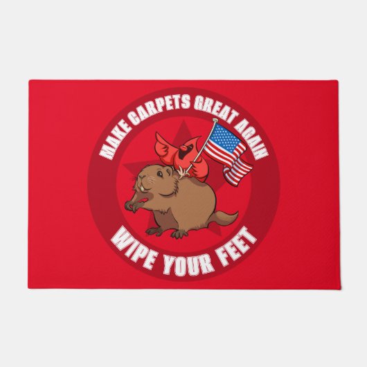 Paillasson Cute Red Cardinal Make Carpets Great Again Cartoon (Devant)