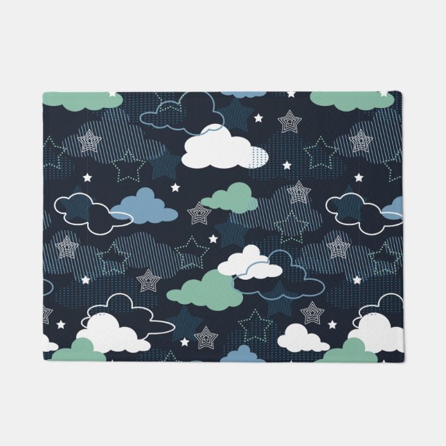 Paillasson Cute Retro Starry Night Sky Motif (Devant)