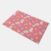 Paillasson Cute rose douce licorne arc-en-ciel Motif (Incliné)