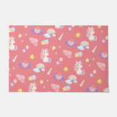 Paillasson Cute rose douce licorne arc-en-ciel Motif (Devant)