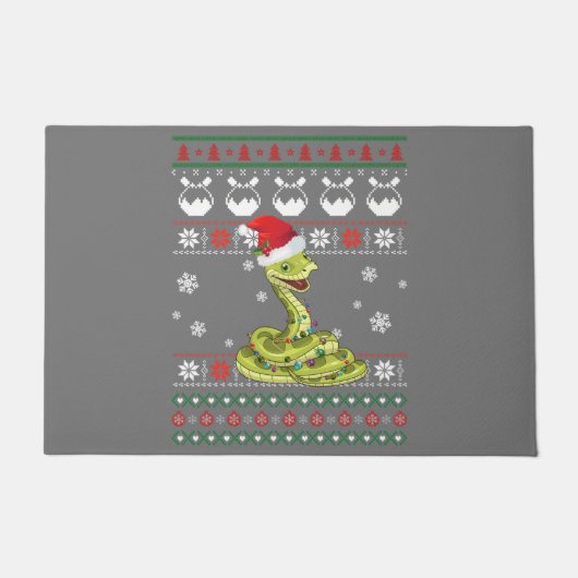 Paillasson Cute serpent laide doux Noël Light Pyjama (Devant)