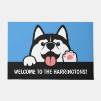 Cute Siberian Husky texte personnalisé