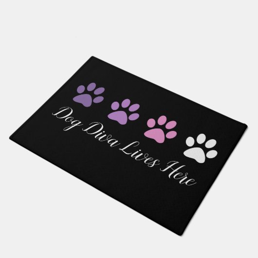 Paillasson Cute Trendy Funny Chien Diva Welcome Mats (Incliné)