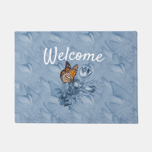 Paillasson Cyanotype Papillons mobiles (Devant)