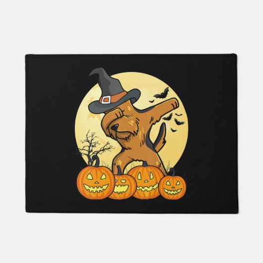 Paillasson Dabbing Airedale Terrier Funny Chien Halloween Cad (Devant)