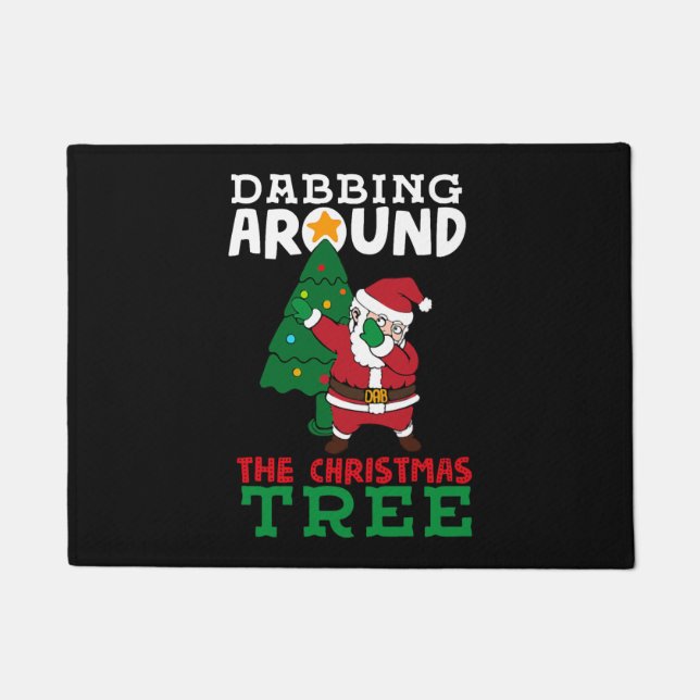 Paillasson Dabbing autour du dessin de Noël (Devant)