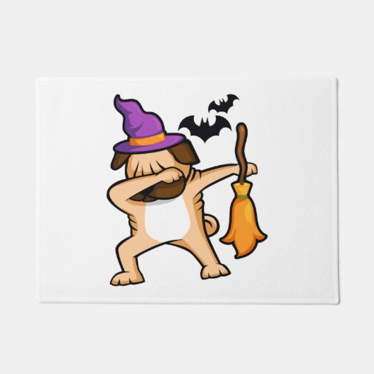 Paillasson Dabbing Halloween Carlin chien (Devant)