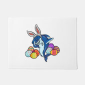 Paillasson Dabbing requin de Pâques avec des oreilles lapins (Devant)