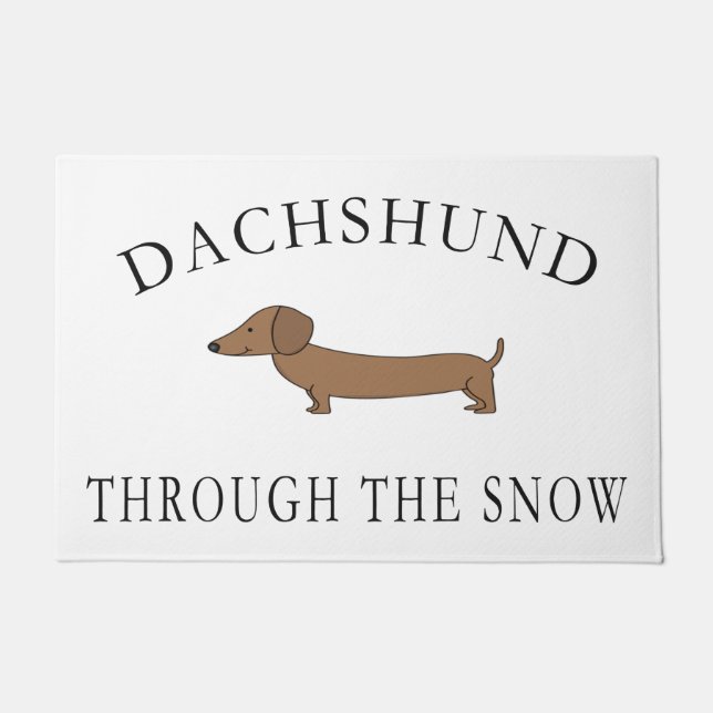 Paillasson Dachshund À Travers La Neige (Devant)