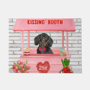 Paillasson Dachshund Chien Valentine's Day Kissing Booth