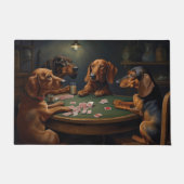 Paillasson Dachshund Chiens Jouer Poker Art (Devant)