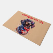 PAILLASSON DACHSHUND INDÉPENDANCE JOUR DOORMAT (Incliné)