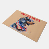 PAILLASSON DACHSHUND INDÉPENDANCE JOUR DOORMAT (Incliné)