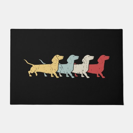 Paillasson Dachshund Retro Vintage (Devant)