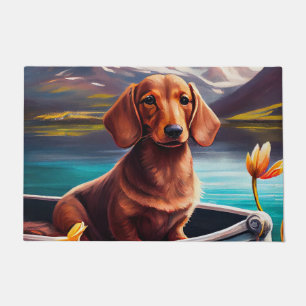 Paillasson Dachshund sur une pagaie : Une aventure pittoresqu