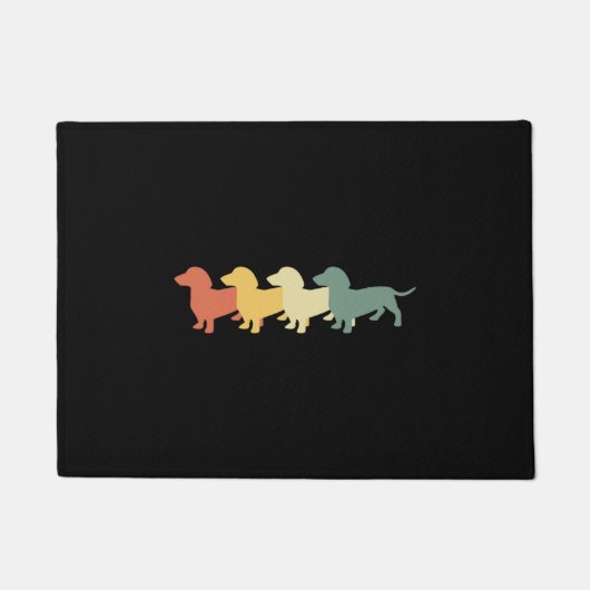 Paillasson Dachshund Vintage Retro (Devant)