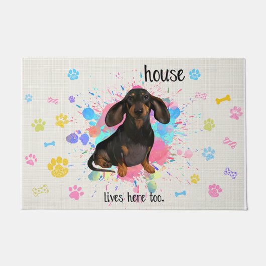 Paillasson Dachshund Welcome Doormat, Mignonnes Manteaux De B (Devant)