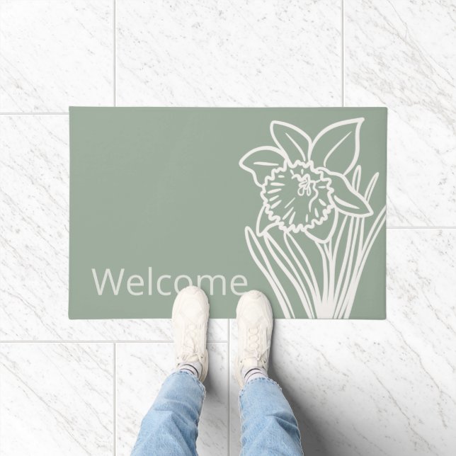 Paillasson Daffodile de printemps jaune dans le jardin bienve (Intérieur)