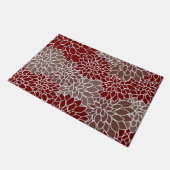 Paillasson Dahlias rouge et argent (Incliné)